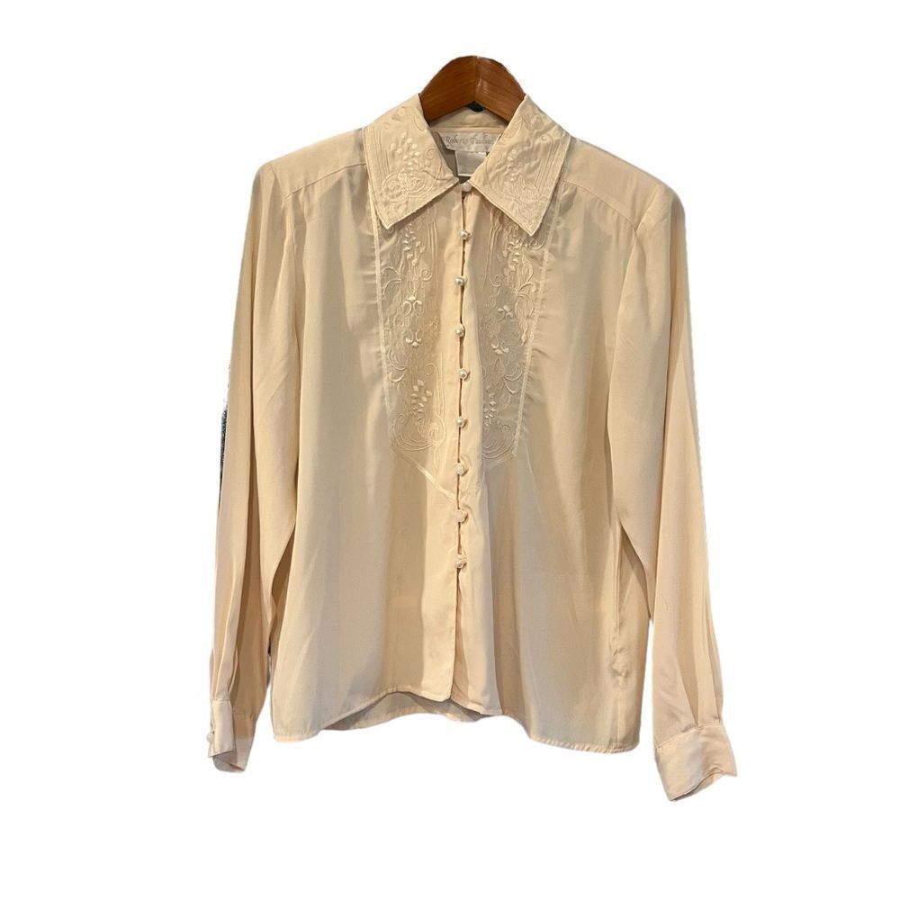 Roberto‎ Paulini cream vintage button down blouse